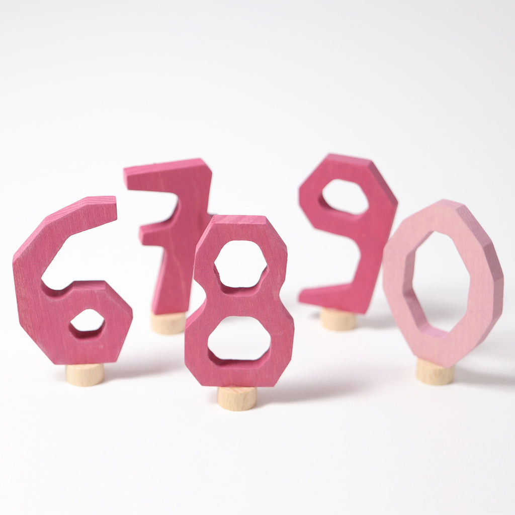 Grimms Pink Decorative Numbers 6-9 and 0