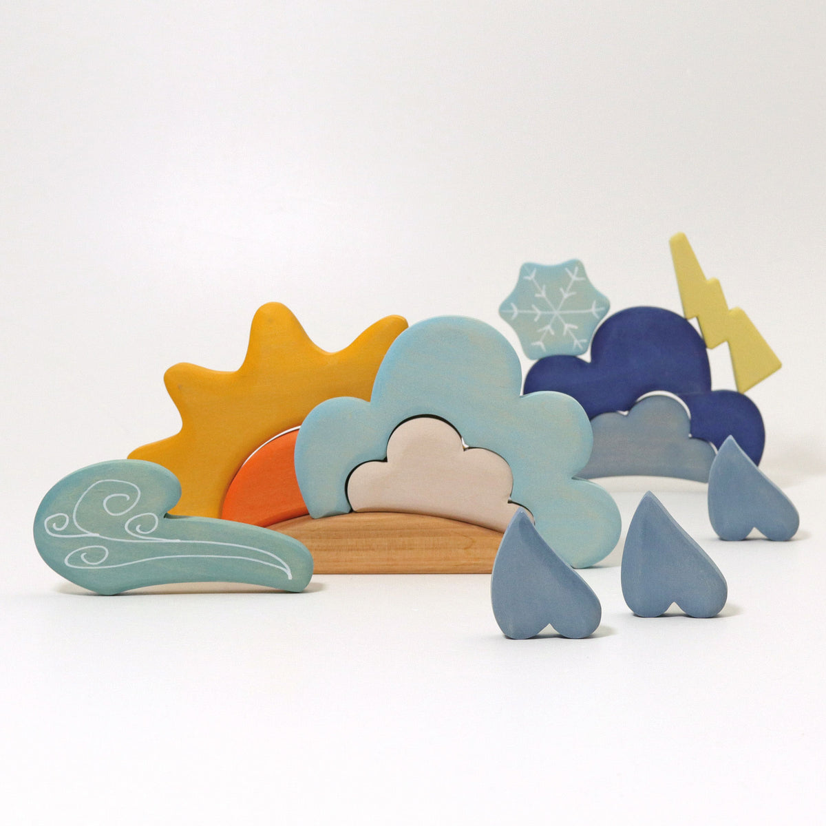 Grimm's Building Set Weather 13 Piece Wooden Toy | Magic Forest Shop