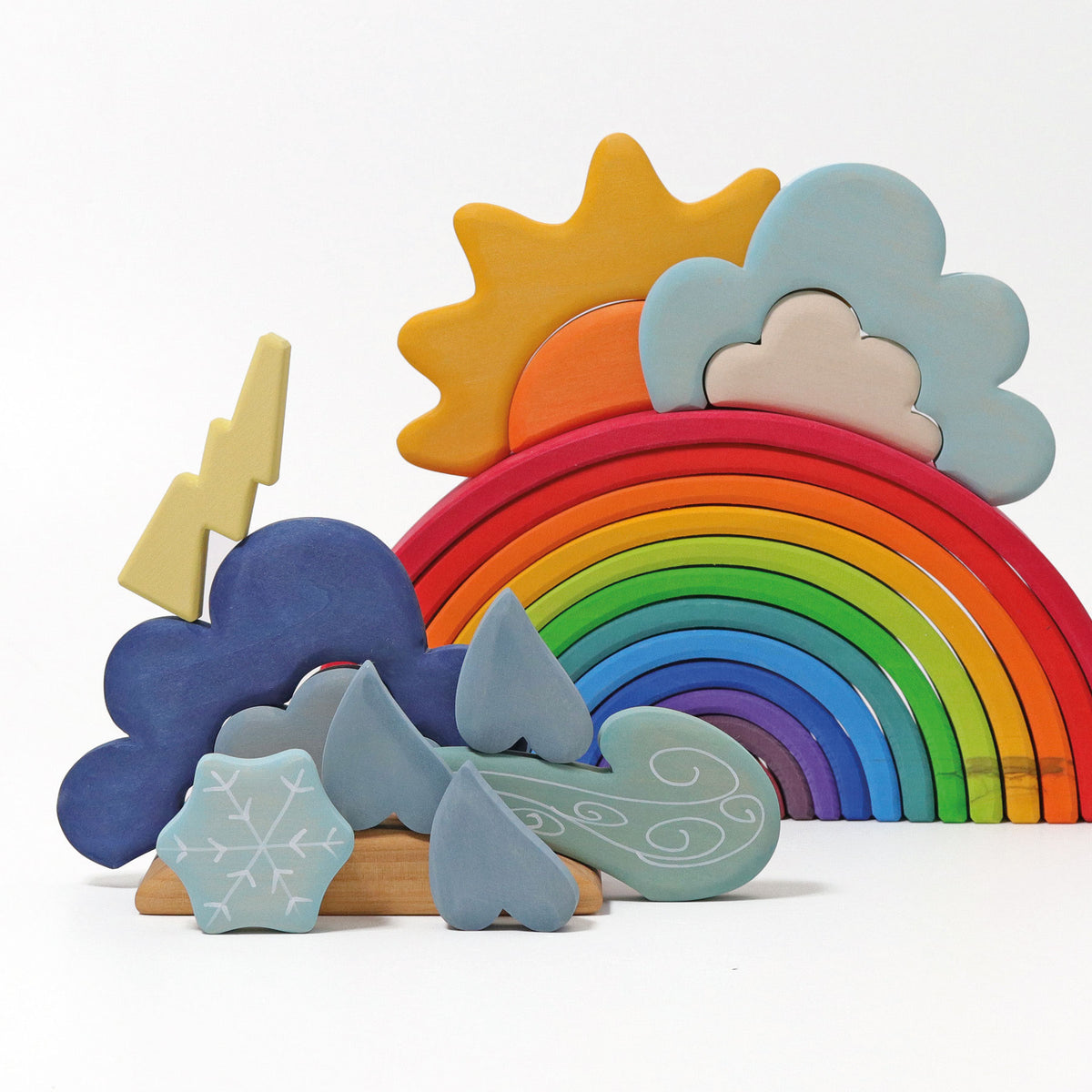 Grimm's Building Set Weather 13 Piece Wooden Toy | Magic Forest Shop