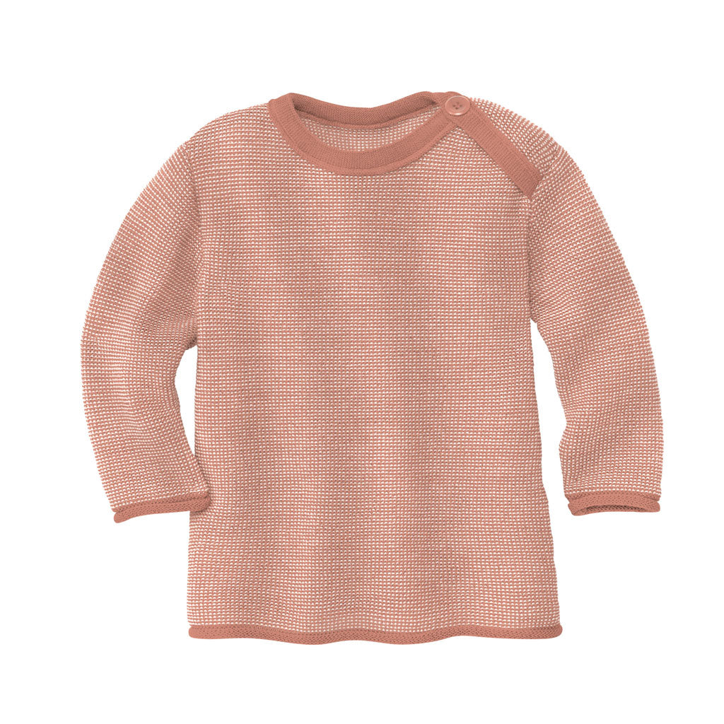 Melange Jumper Organic Merino Wool by Disana Rose Natural