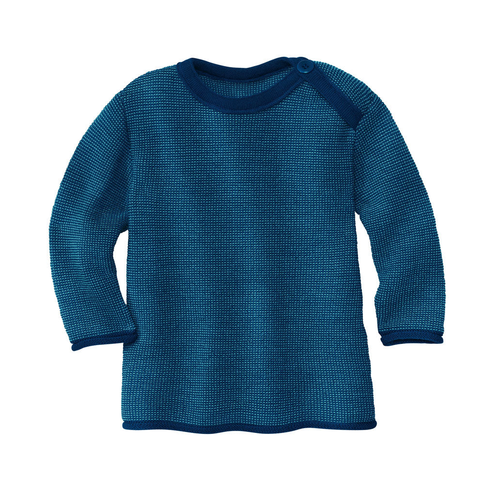 Melange Jumper Organic Merino Wool by Disana Navy Lagoon