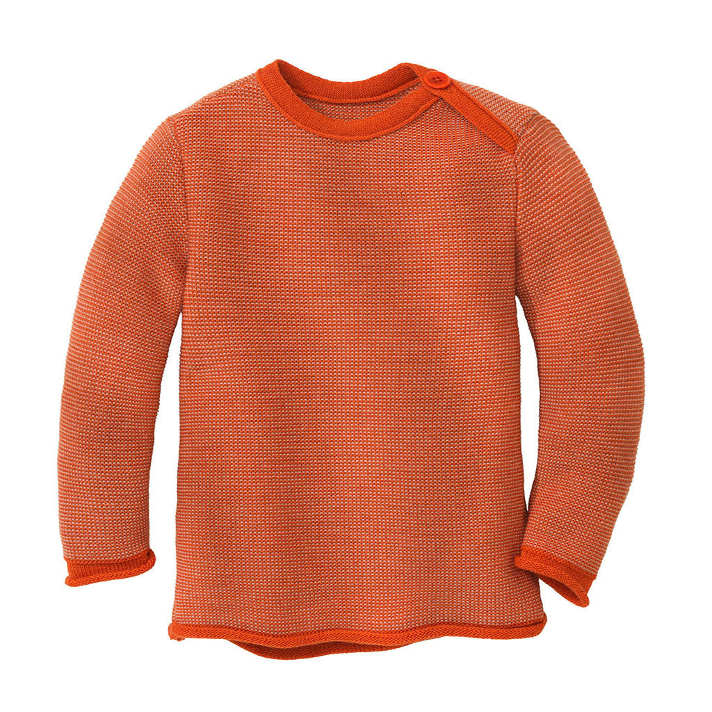 Melange Jumper Organic Merino Wool by Disana Orange Rose