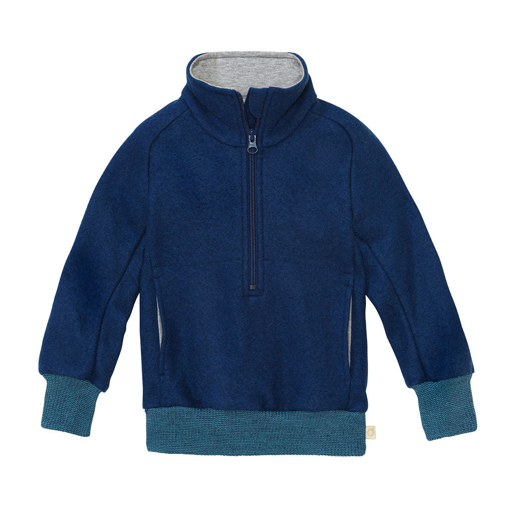 Half Zip Sweater, Organic Merino Wool by Disana Navy – Magic