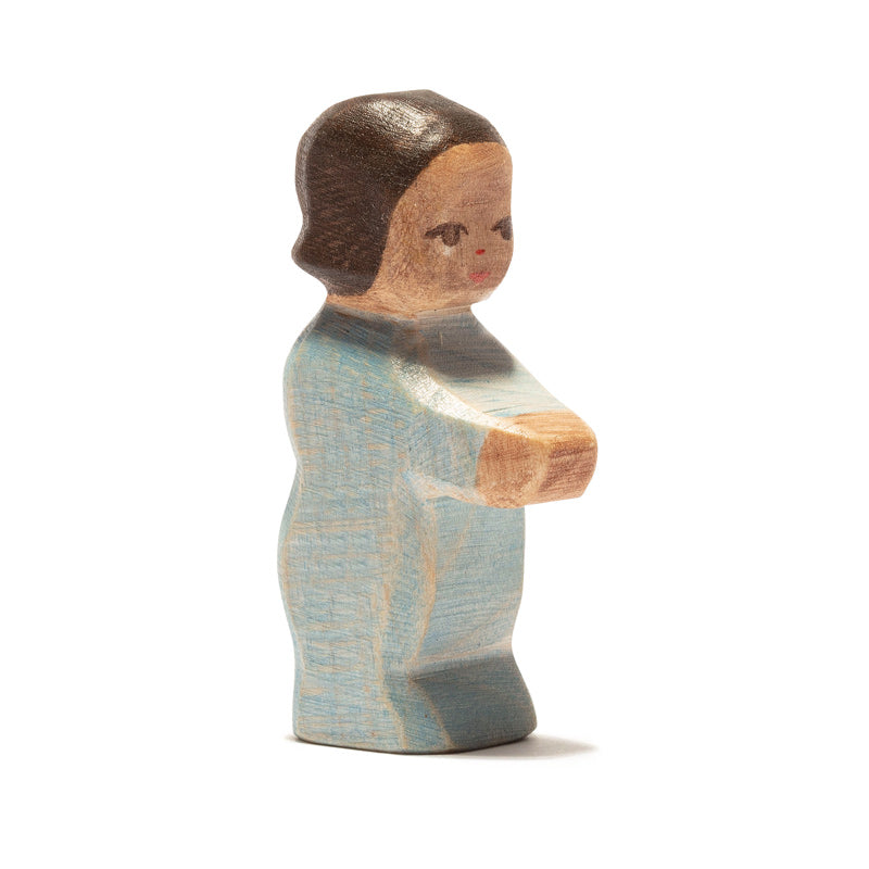 Ostheimer Wooden Figure - Farm Wife | Wooden Figures- Blue