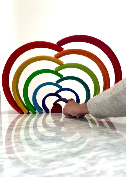 Grimm's Large Rainbow 12 Piece Wooden Stacking Toy | Magic Forest Shop