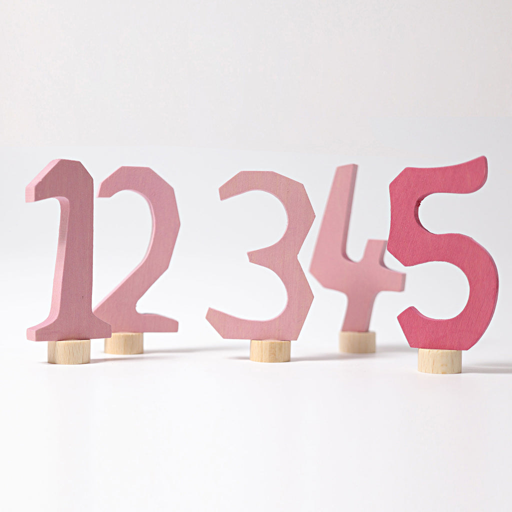 Grimms Pink Decorative Numbers 1-5