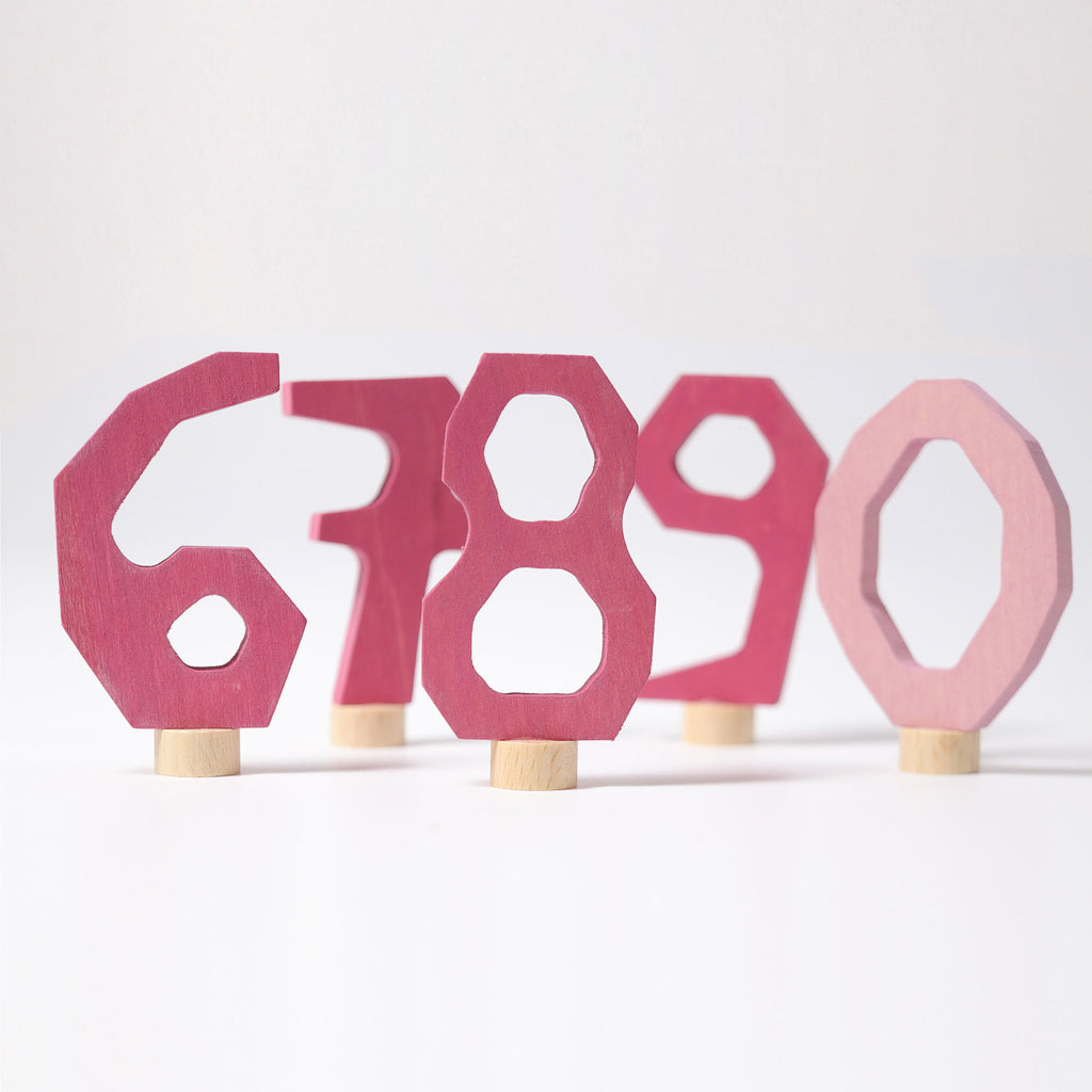 Grimms Pink Decorative Numbers 6-9 and 0