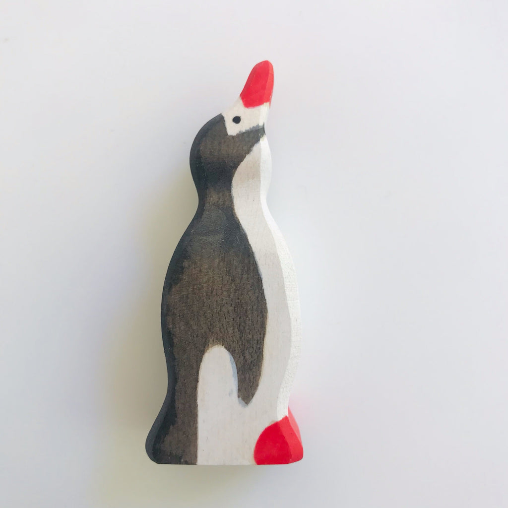 hand made wood penguin chick, hand painted