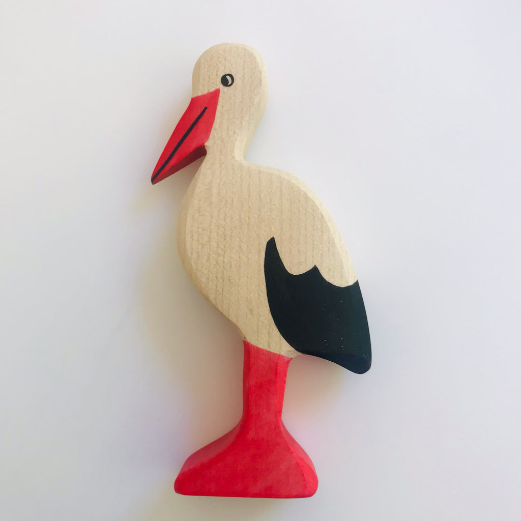 hand crafted wood stork by holztiger